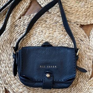 Ted Baker Black Leather Mini Crossbody Bag